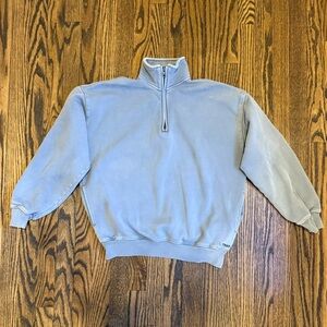 Aritzia TNA Sweatfleece Cozy Fleece Mega 1/2 Zip Sweatshirt in Gray - Size XS
